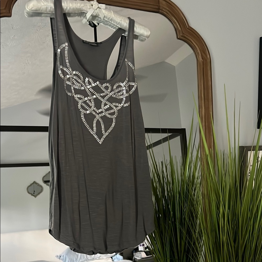 Gray Embellished Women's Armani Exchange Tank Top